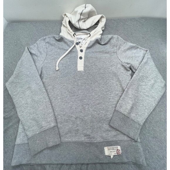Aeropostale Gray Mens Medium Hoodie Sweatshirt ButtonUp Neck Drawstring Y2K - Picture 7 of 9
